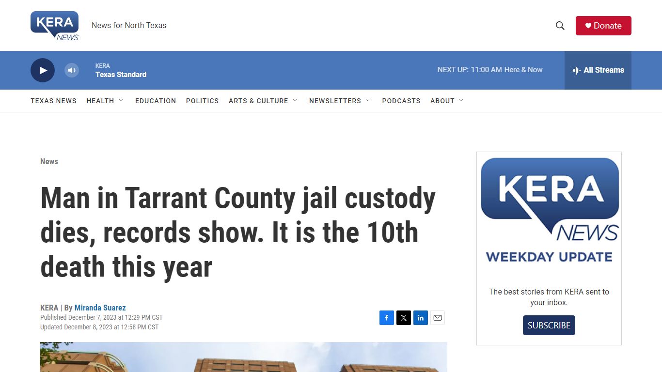 Man in Tarrant County jail custody dies, records show. It is the 10th ...